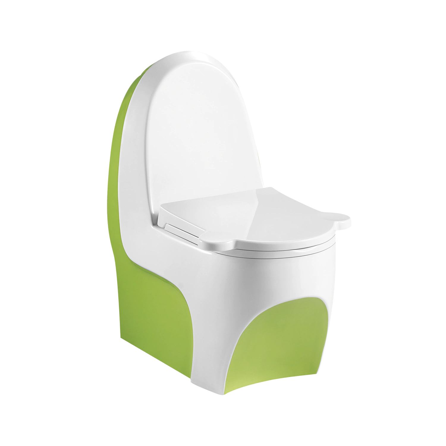Green and white ceramic preschool children toilet WA-8000-G